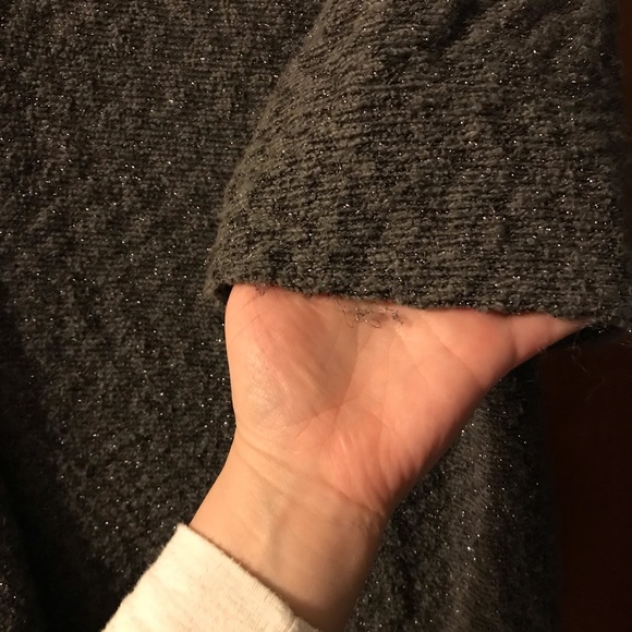 Anthropologie M/L Cardigan, Gray with Tinsel, hooded - Picture 6 of 10